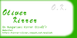 oliver kirrer business card